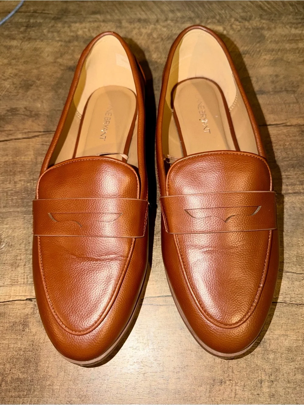 Lane Bryant Women’s Cognac Brown Penny Loafers Size 11W